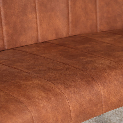 Eetkamerbank ovaal Menzo 180cm cognac microvezel