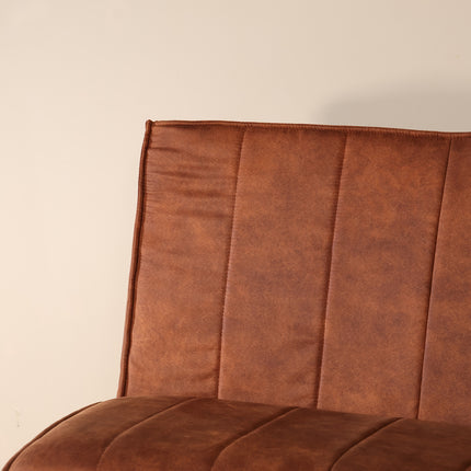 Eetkamerbank ovaal Menzo 180cm cognac microvezel