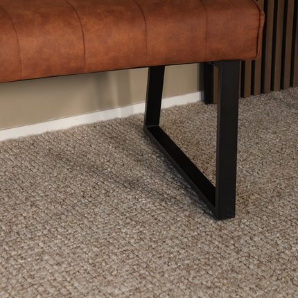 Eetkamerbank ovaal Menzo 180cm cognac microvezel