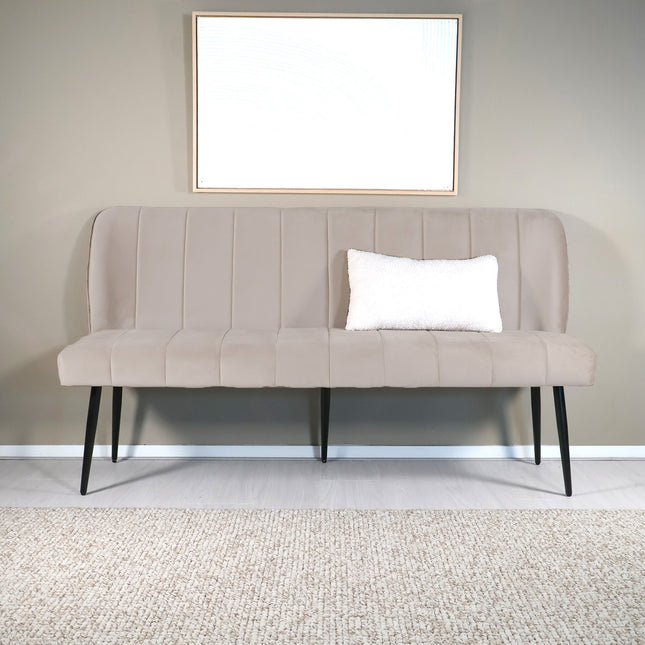 Eetkamerbank Sally 160cm champagne velvet