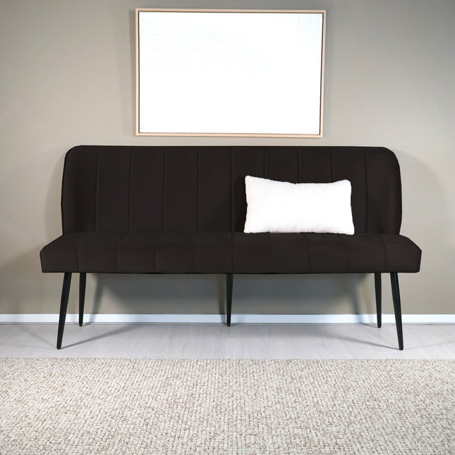 Eetkamerbank Sally 160cm zwart velvet