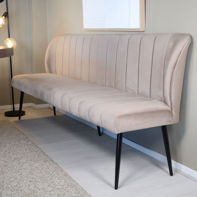 Eetkamerbank Sally 200cm champagne velvet