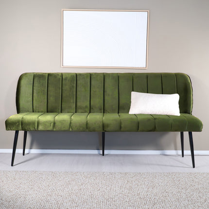 Eetkamerbank Sally 180cm donkergroen velvet