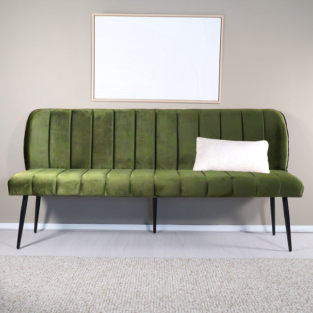 Eetkamerbank Sally 180cm donkergroen velvet