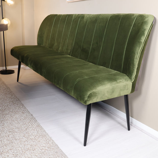 Eetkamerbank Sally 180cm donkergroen velvet