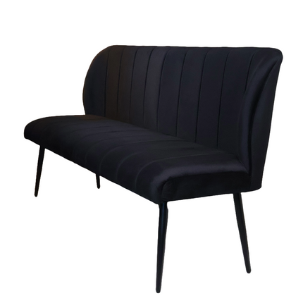 Eetkamerbank Sally 160cm zwart velvet