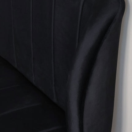 Eetkamerbank Sally 160cm zwart velvet