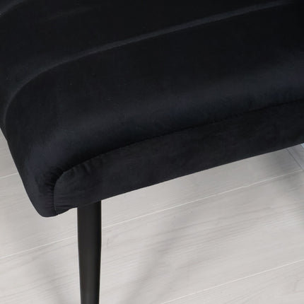 Eetkamerbank Sally 160cm zwart velvet
