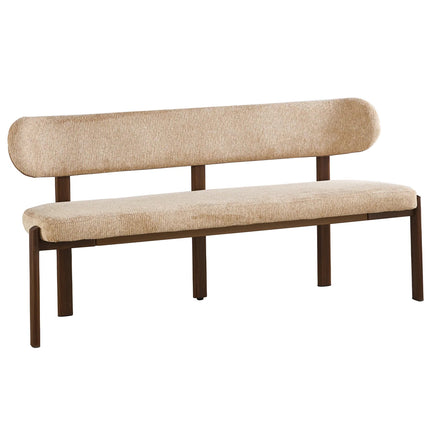 Eetkamerbank Japandi 160cm bruin Naomi walnoot