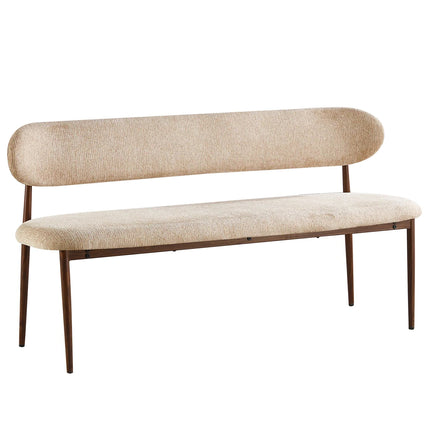 Eetkamerbank Japandi 160cm bruin Reika walnoot
