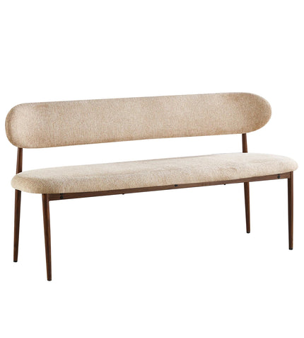 Eetkamerbank Japandi 160cm bruin Reika walnoot