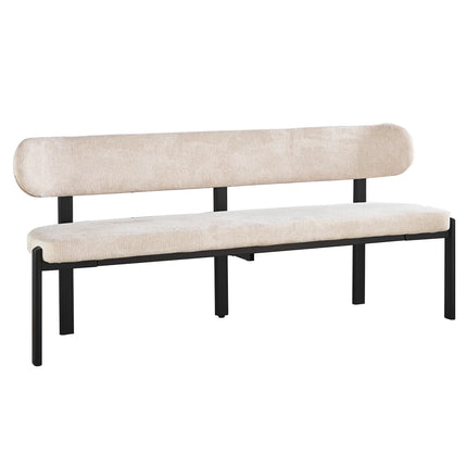 Eetkamerbank Japandi 160cm beige Naomi zwart