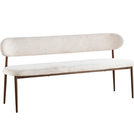 Eetkamerbank Japandi 180cm beige Reika walnoot