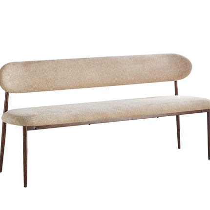 Eetkamerbank Japandi 180cm bruin Reika walnoot