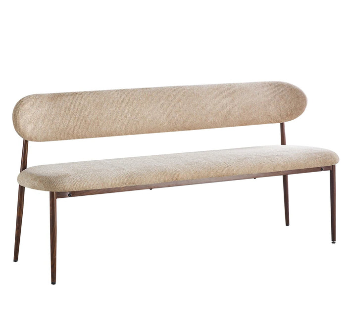 Eetkamerbank Japandi 180cm bruin Reika walnoot