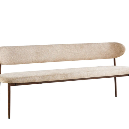 Eetkamerbank Japandi 200cm bruin Reika walnoot