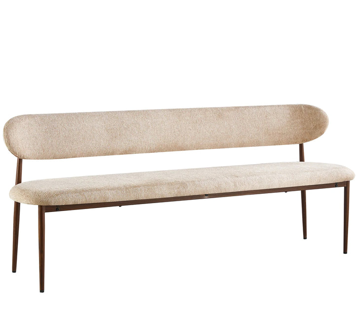 Eetkamerbank Japandi 200cm bruin Reika walnoot