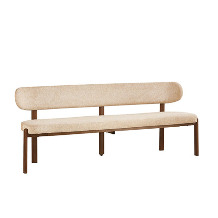 Eetkamerbank Japandi 200cm bruin Naomi walnoot