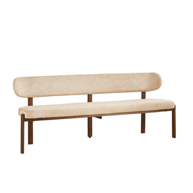 Eetkamerbank Japandi 200cm bruin Naomi walnoot
