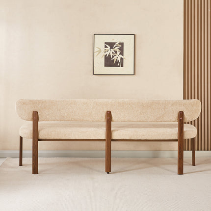 Eetkamerbank Japandi 200cm bruin Naomi walnoot