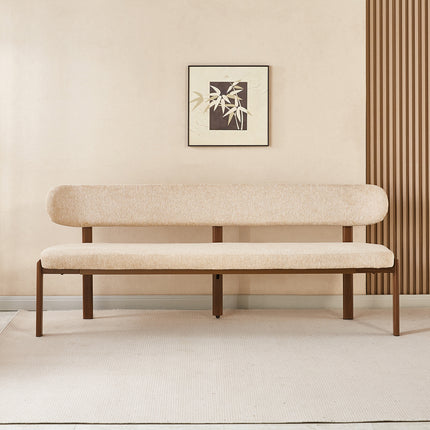 Eetkamerbank Japandi 200cm bruin Naomi walnoot