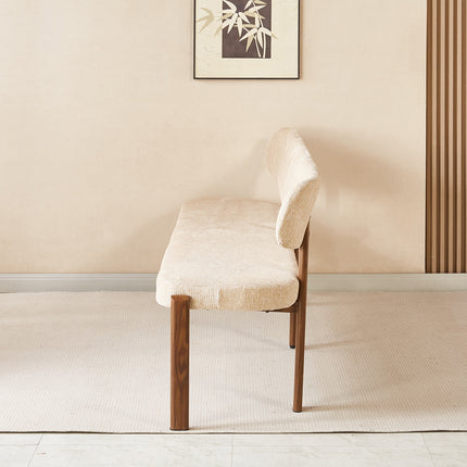 Eetkamerbank Japandi 200cm bruin Naomi walnoot