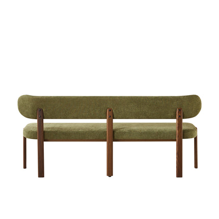 Eetkamerbank Japandi 180cm groen Naomi walnoot