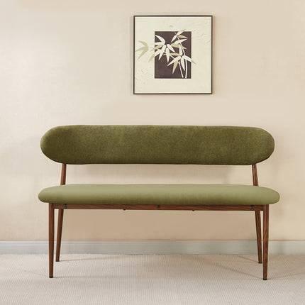 Eetkamerbank Japandi 140cm groen Reika walnoot