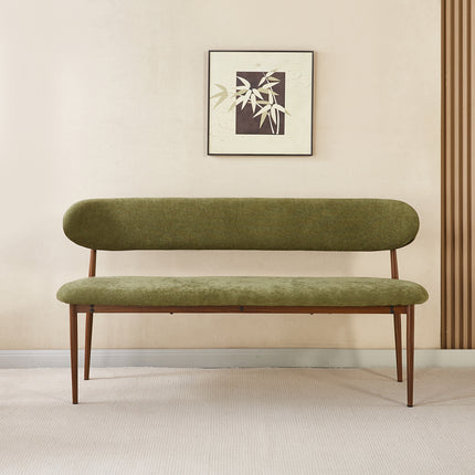 Eetkamerbank Japandi 160cm groen Reika walnoot