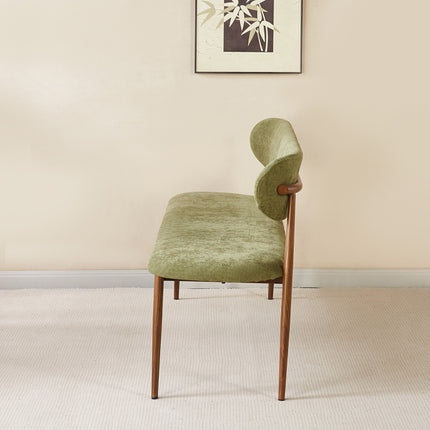 Eetkamerbank Japandi 160cm groen Reika walnoot