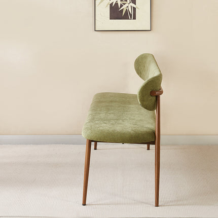Eetkamerbank Japandi 180cm groen Reika walnoot