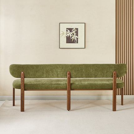 Eetkamerbank Japandi 200cm groen Naomi walnoot