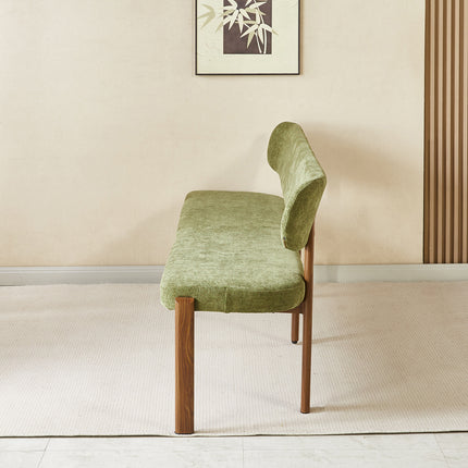 Eetkamerbank Japandi 200cm groen Naomi walnoot