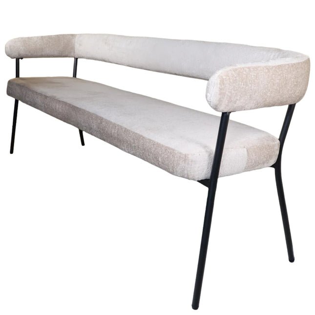 Eetkamerbank Meggie 180cm beige chenille