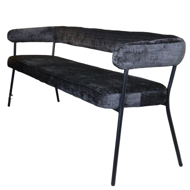 Eetkamerbank Meggie 180cm zwart chenille