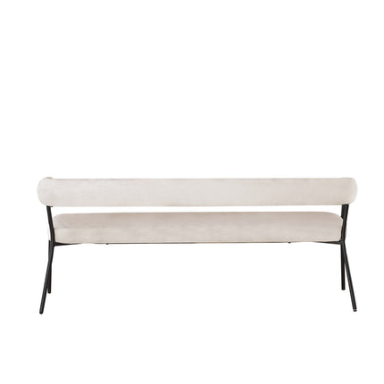 Eetkamerbank Meggie 180cm wit velvet