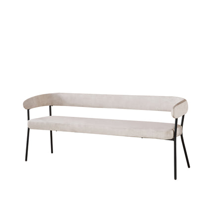 Eetkamerbank Meggie 180cm wit velvet