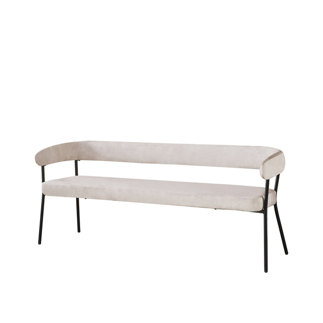 Eetkamerbank Meggie 180cm wit velvet