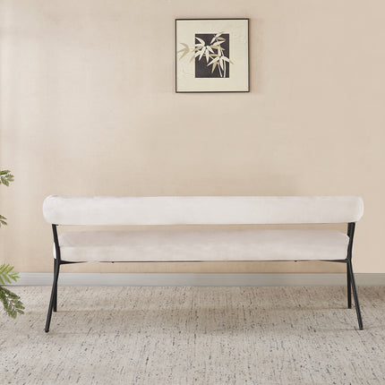 Eetkamerbank Meggie 180cm wit velvet