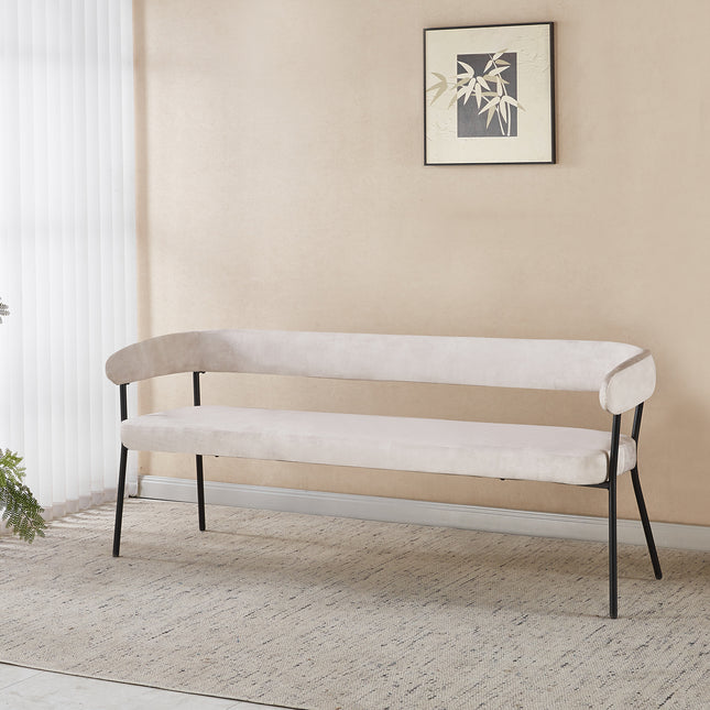 Eetkamerbank Meggie 180cm wit velvet