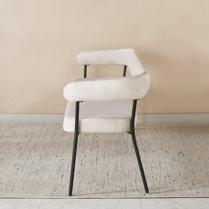 Eetkamerbank Meggie 180cm wit velvet