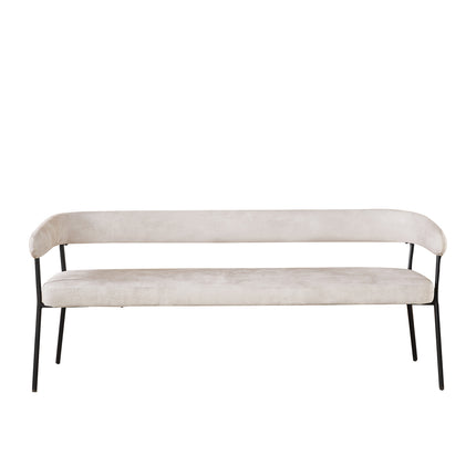 Eetkamerbank Meggie 180cm wit velvet