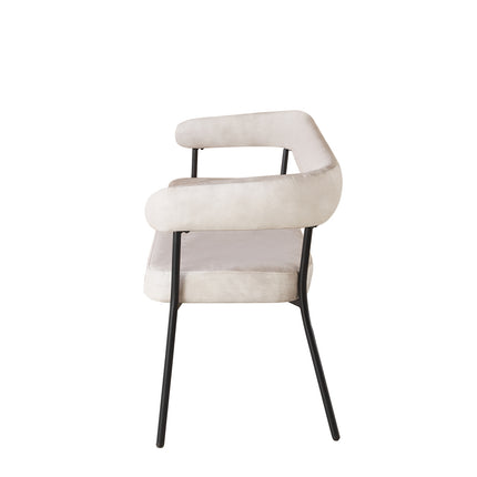 Eetkamerbank Meggie 180cm wit velvet