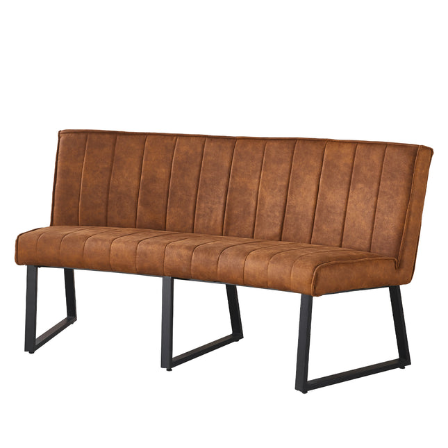 Eetkamerbank Menzo ovaal 160cm cognac