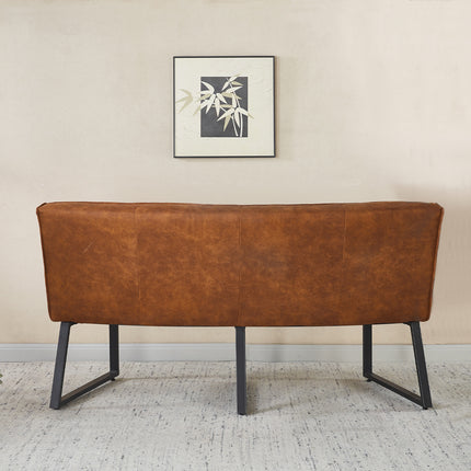 Eetkamerbank Menzo ovaal 160cm cognac
