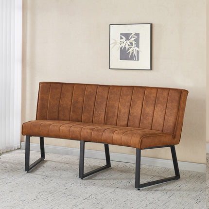 Eetkamerbank Menzo ovaal 160cm cognac