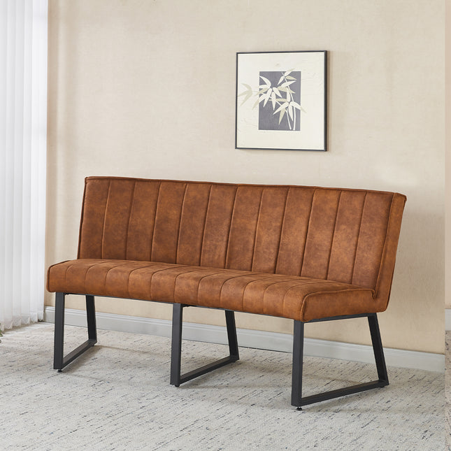 Eetkamerbank Menzo ovaal 160cm cognac