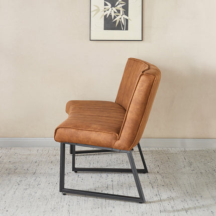 Eetkamerbank Menzo ovaal 160cm cognac