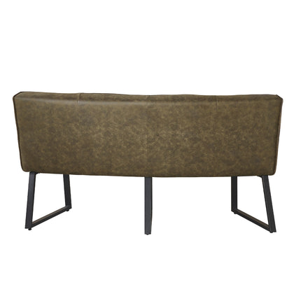 Eetkamerbank Menzo ovaal 160cm donkergroen