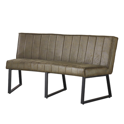 Eetkamerbank Menzo ovaal 160cm donkergroen